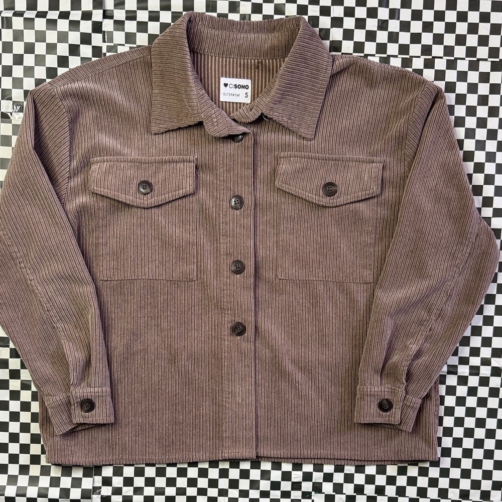 Ci Sono Brown Corduroy Utility Jacket